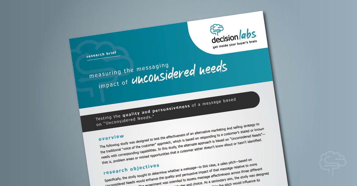 Research Brief: A Case for the “Unconsidered Need”