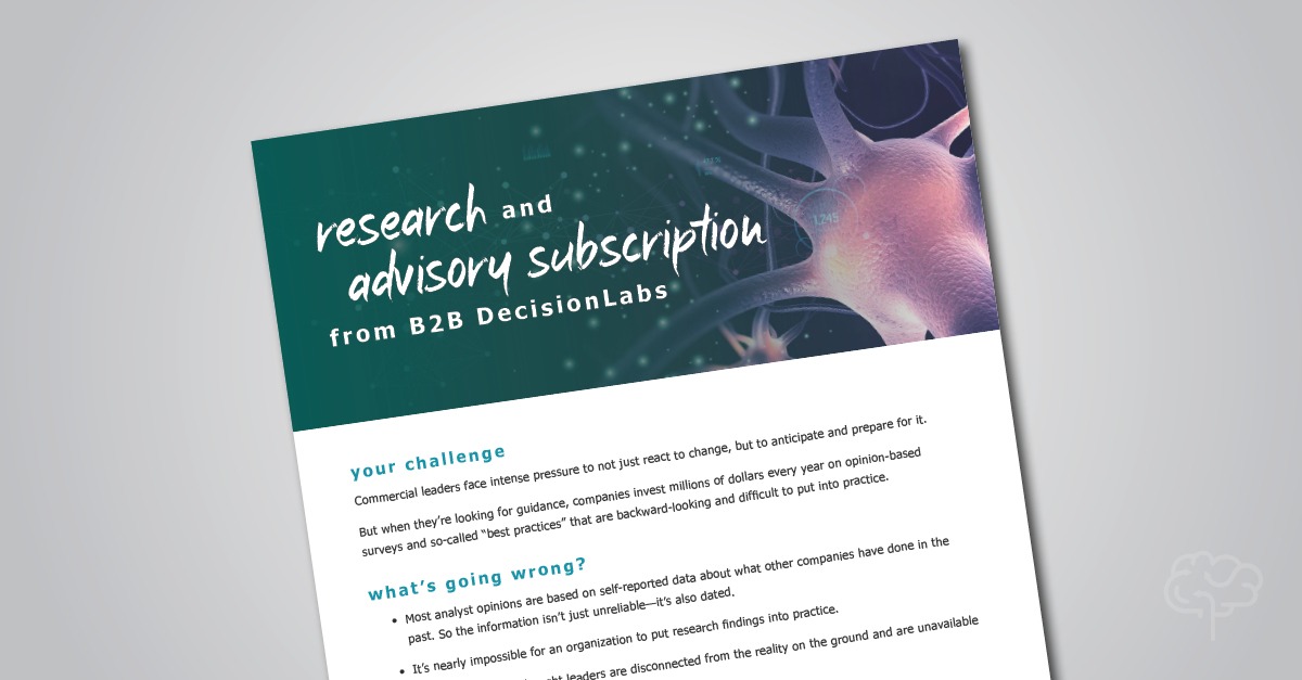 Announcing the B2B DecisionLabs subscription service Banner